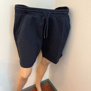 Old Navy Fleece Sweat Shorts Navy Blue Size L Drawstring Pocket Casual Unisex